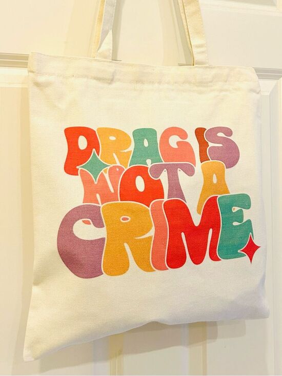 Unbranded Handbags - Drag Pride NWT Graphic Canvas Tote Book Bag Zipper Pocket Dopamine Rainbow